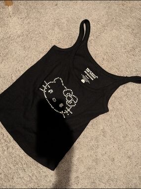 Aeropostale Hello Kitty Black Rhinestone Tank Top